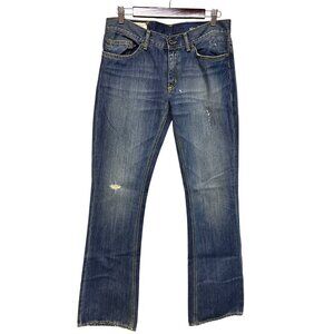 Dondup Stan D Art Women's Jeans Lady Denim Blue Boot Cut Distressed Mid Size 31N